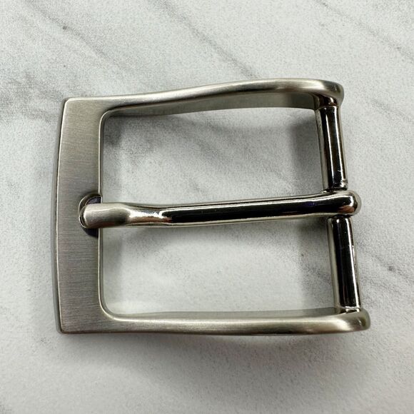 Silver Tone Rectangle Simple Basic Belt Buckle - Picture 1 of 8